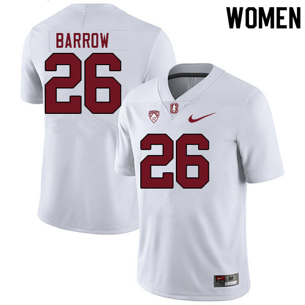 Women #26 Brendon Barrow Stanford Cardinal College Football Jerseys Sale-White